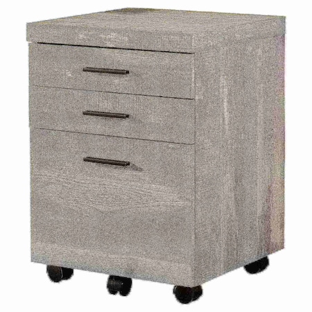 Monarch Specialties FILING CABINET - 3 DRAWER / GREY RECLAIMED WOOD / CASTORS I 7401
